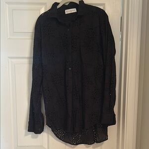 Stillwater Black Eyelet Button-Up Shirt